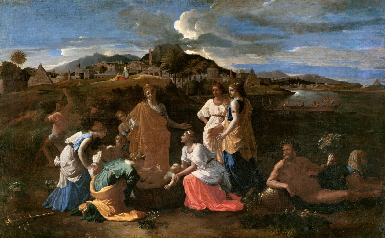 1647年，摩西从水里救了出来 作者 尼古拉斯·普桑（Nicolas Poussin）