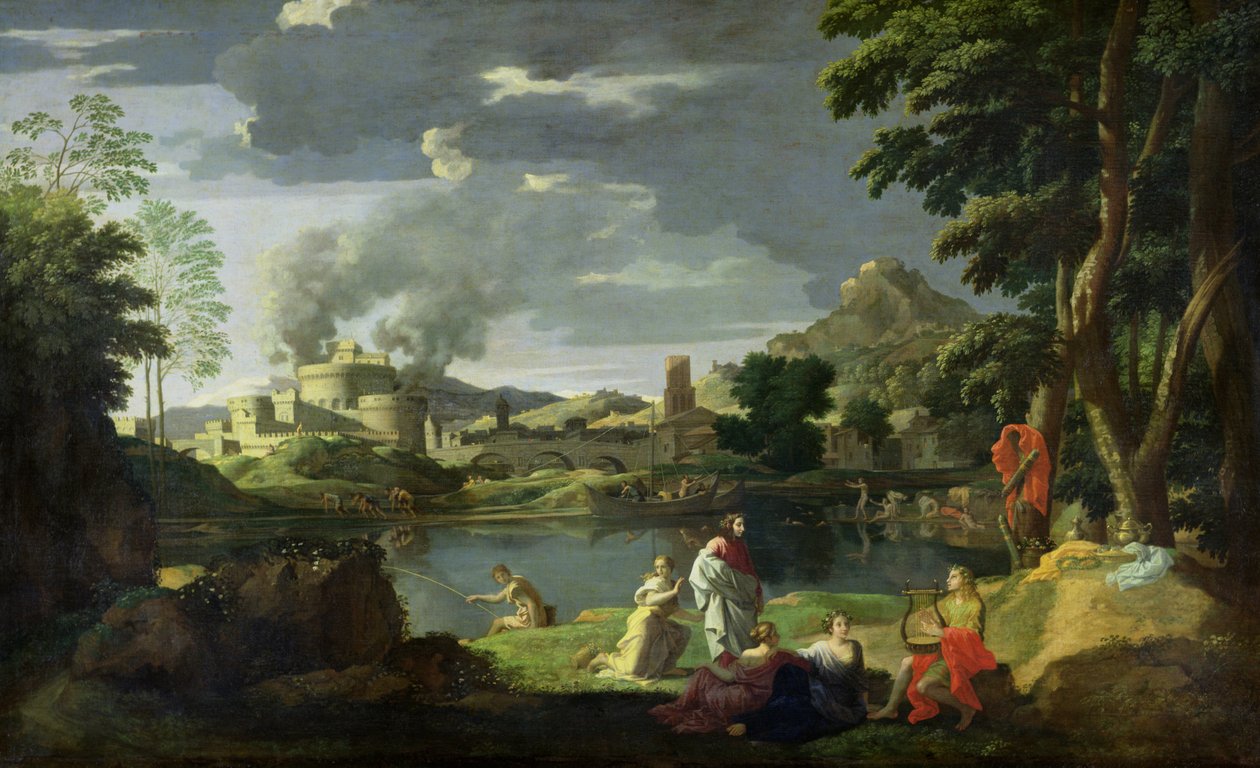 Orpheus和Eurydice 作者 尼古拉斯·普桑（Nicolas Poussin）