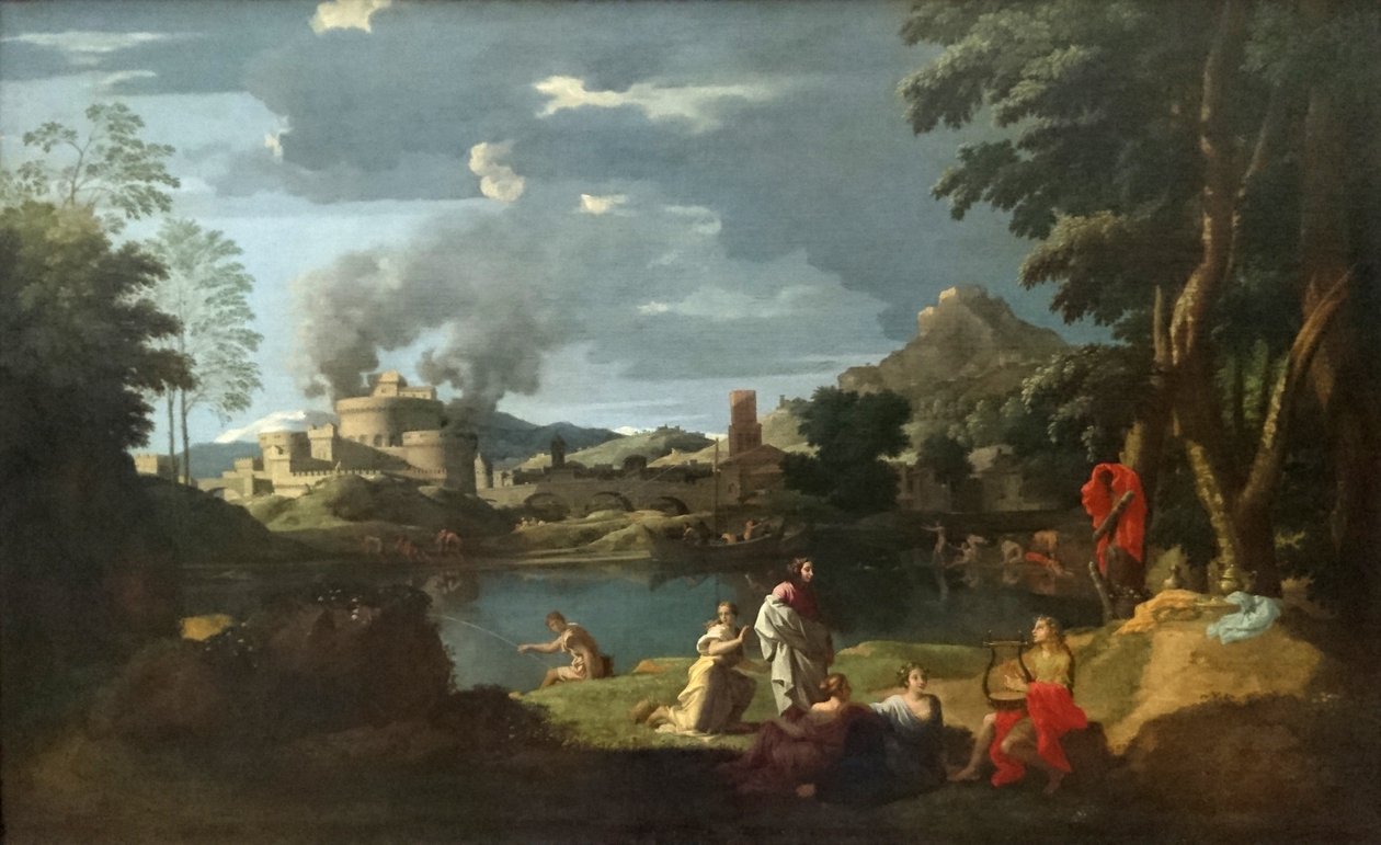 与Orpheus和Eurydice的风景 作者 尼古拉斯·普桑（Nicolas Poussin）