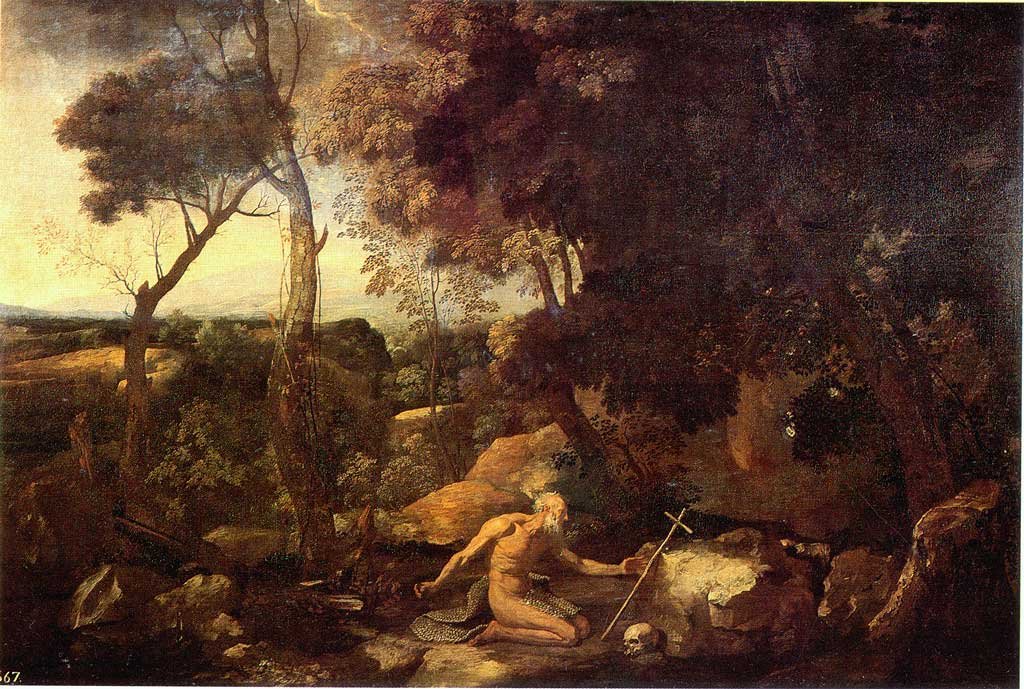 景观与圣杰罗姆 作者 尼古拉斯·普桑（Nicolas Poussin）