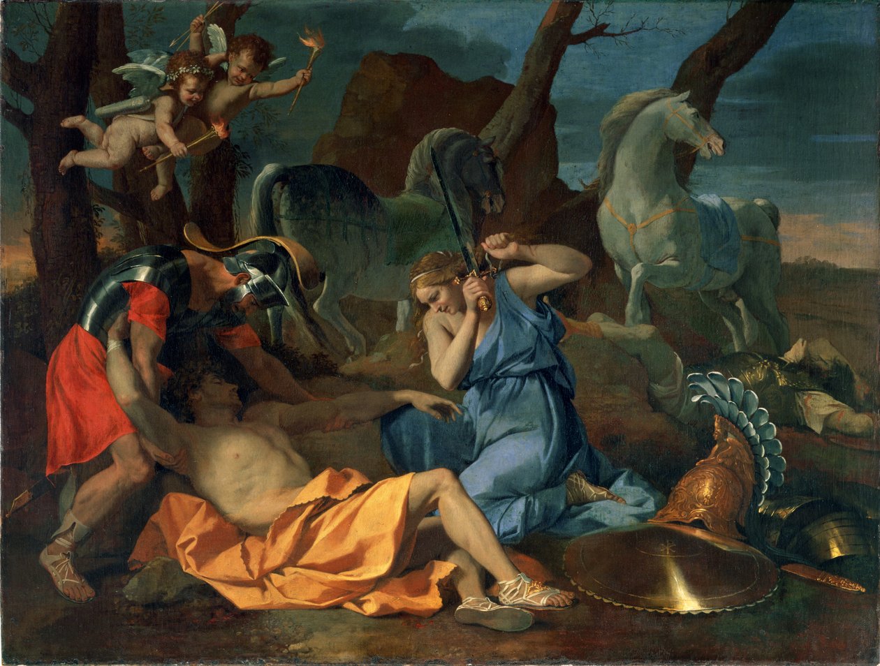 Tancred和Erminia，c.1635 作者 尼古拉斯·普桑（Nicolas Poussin）