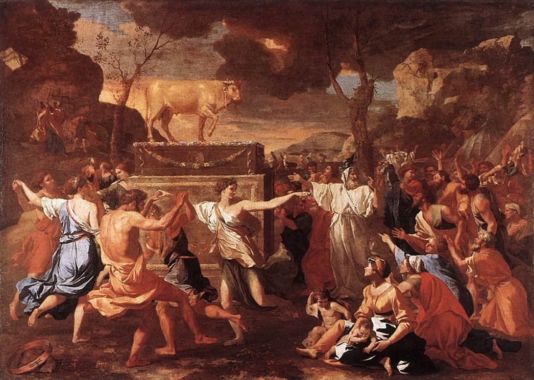 金牛犊的崇拜 作者 尼古拉斯·普桑（Nicolas Poussin）