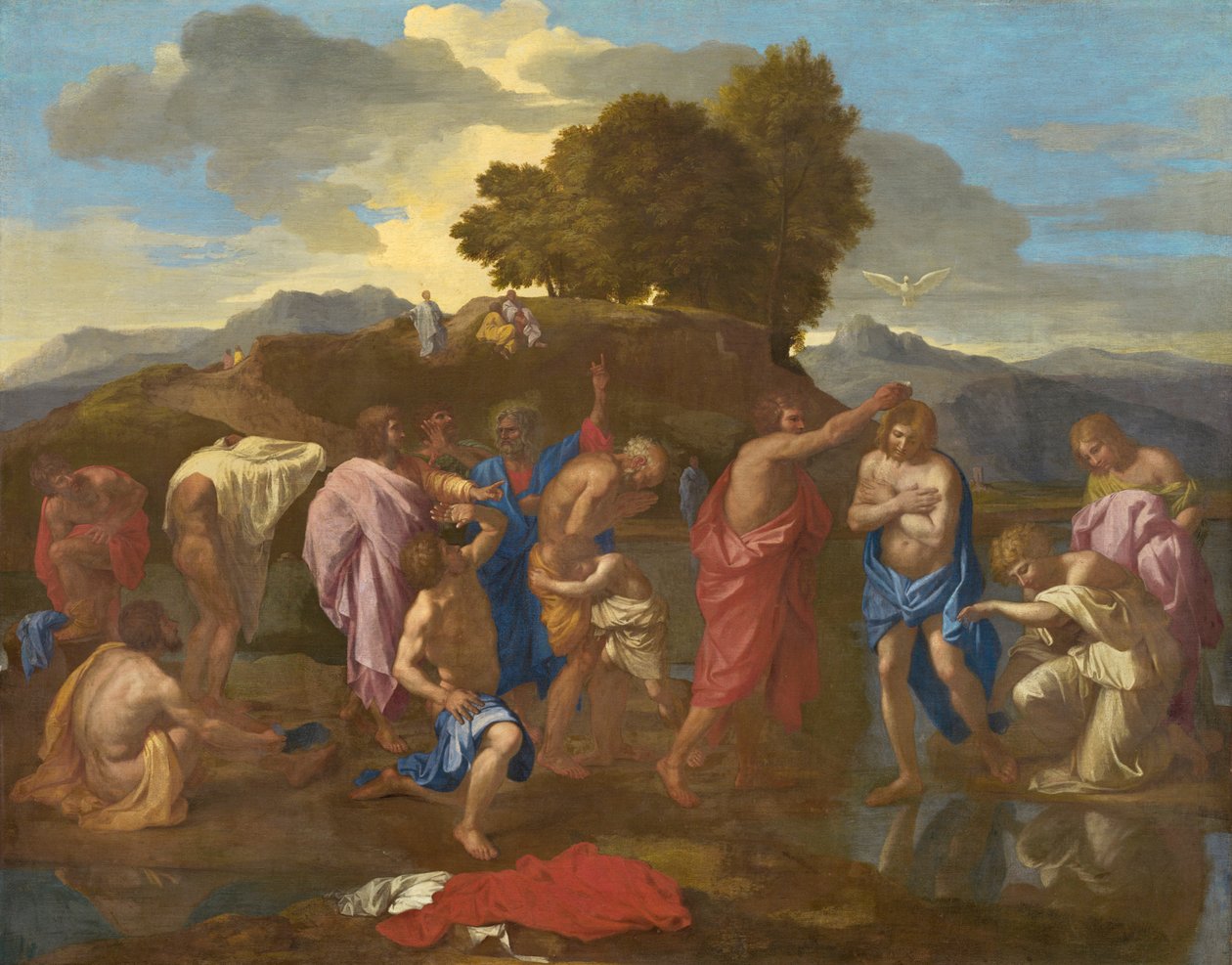 基督的洗礼，1641-42 作者 尼古拉斯·普桑（Nicolas Poussin）