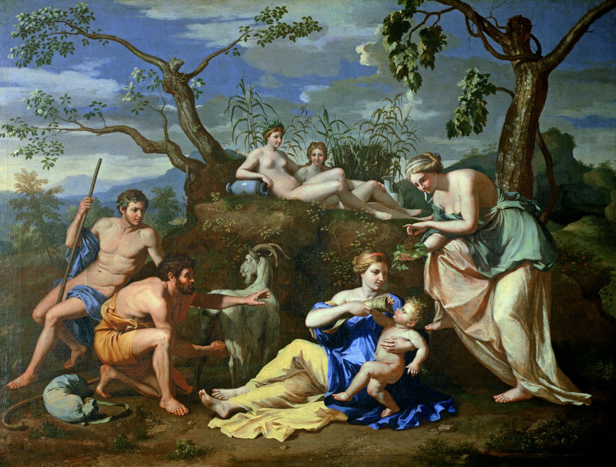 儿童木星的喂养，c.1640 作者 尼古拉斯·普桑（Nicolas Poussin）