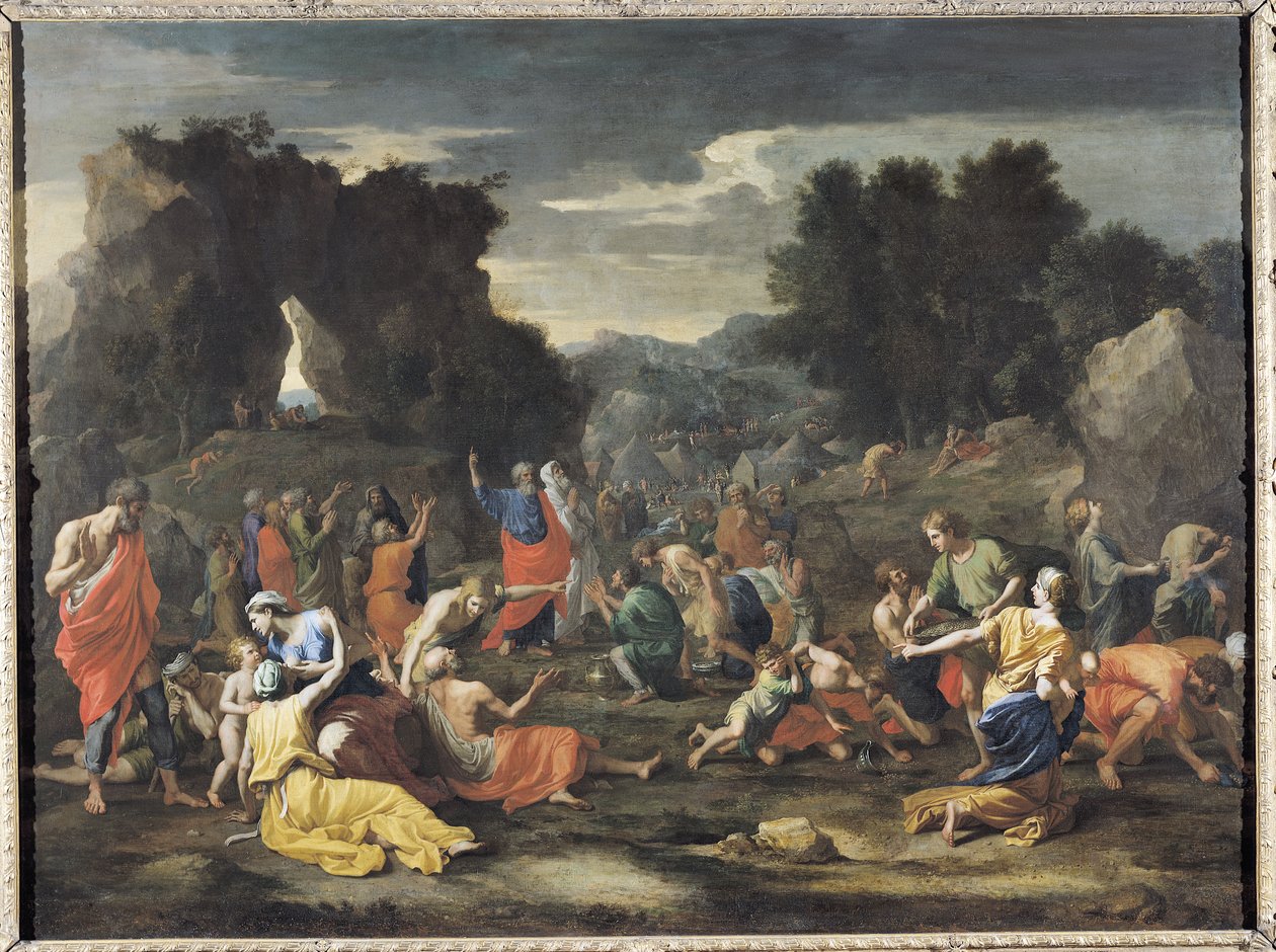 Manna的聚会，c.1637-9 作者 尼古拉斯·普桑（Nicolas Poussin）