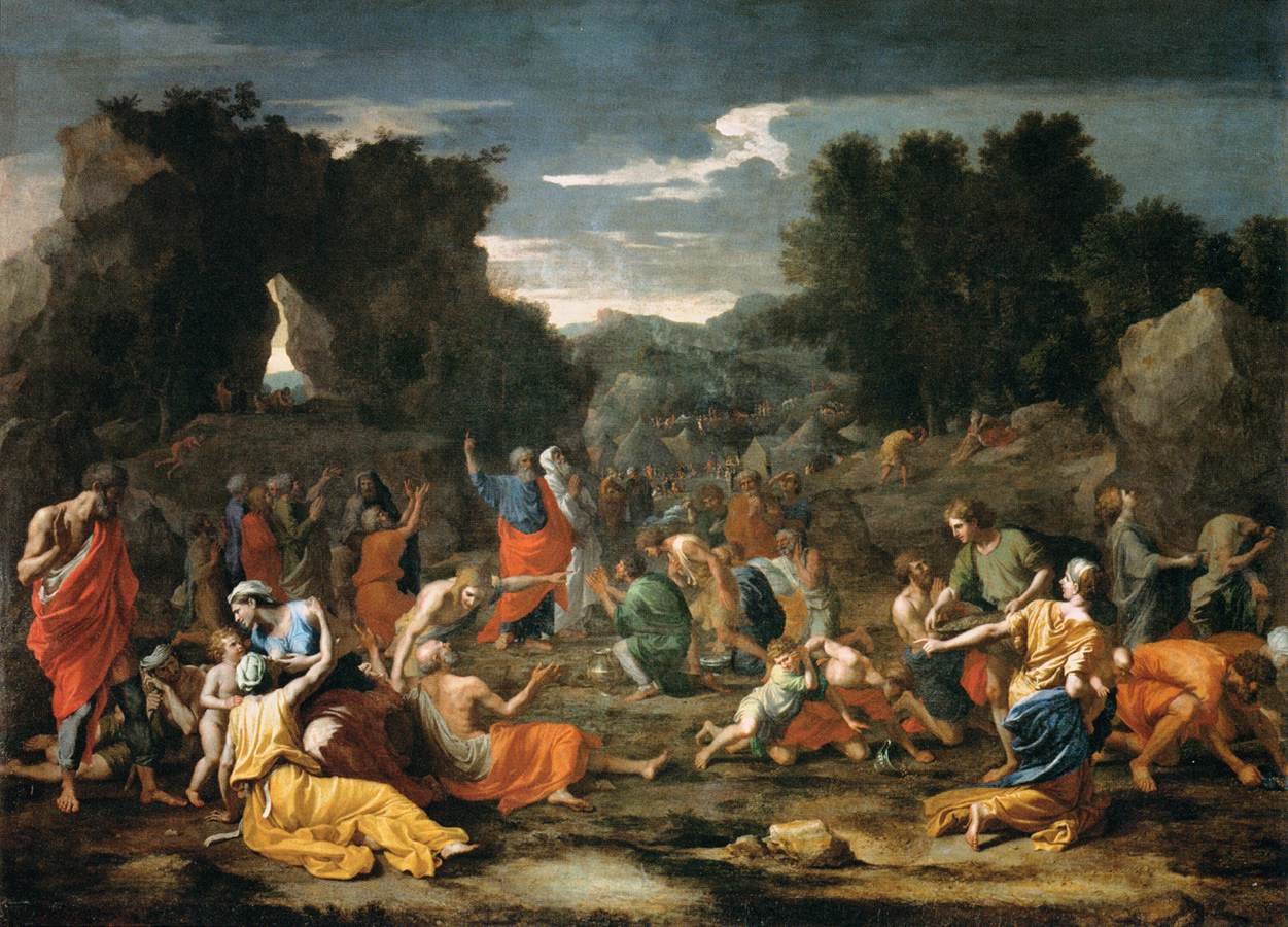 犹太人聚集在沙漠中的甘露 作者 尼古拉斯·普桑（Nicolas Poussin）