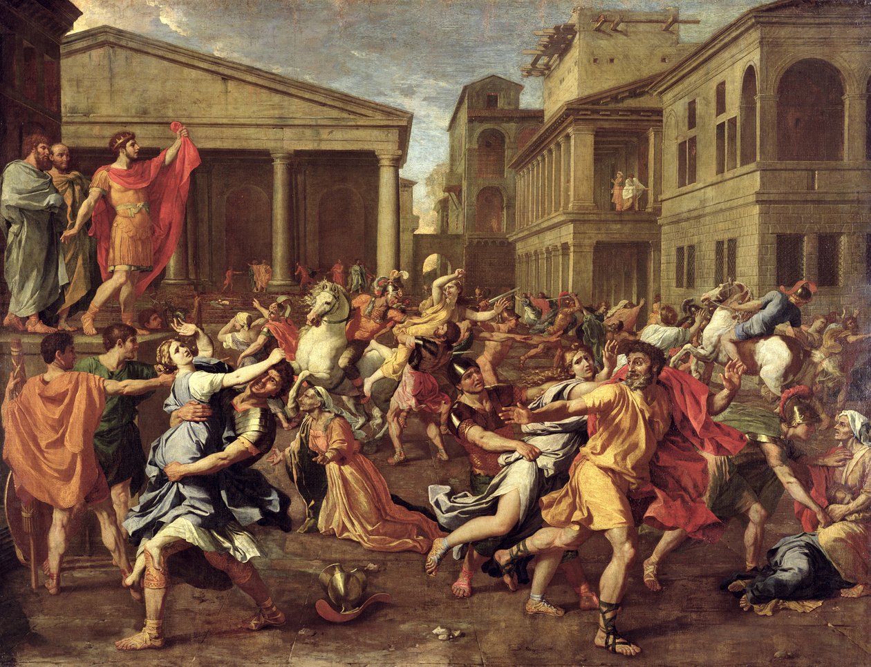 萨宾人的强奸，第1637-38节 作者 尼古拉斯·普桑（Nicolas Poussin）