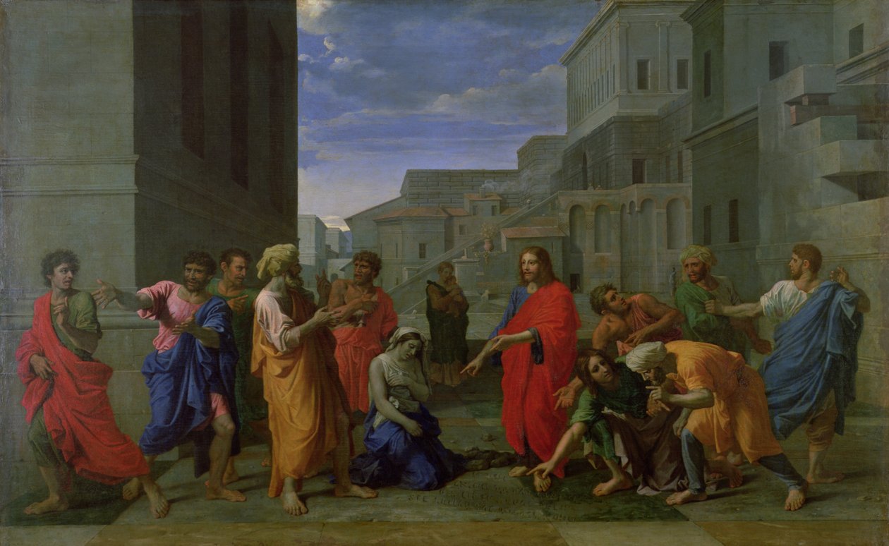 通奸的女人，1653年 作者 尼古拉斯·普桑（Nicolas Poussin）