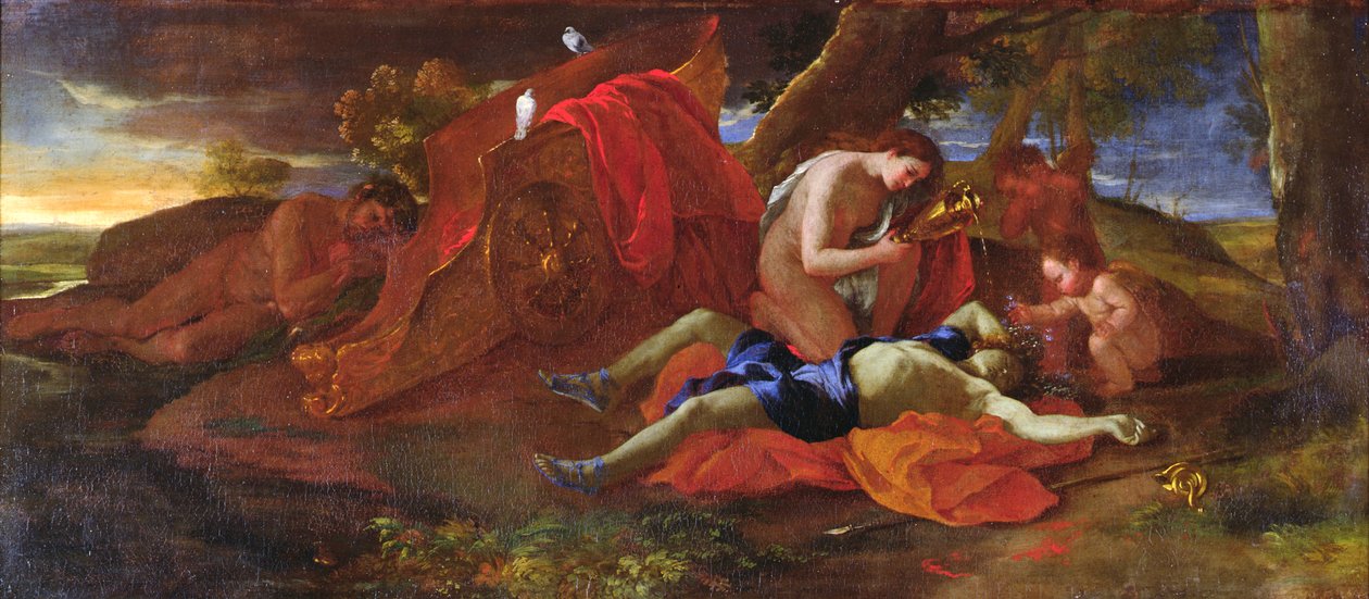 金星在亚多尼斯哭泣，1625年 作者 尼古拉斯·普桑（Nicolas Poussin）