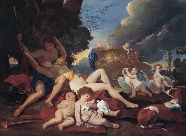 维纳斯和阿多尼斯 作者 尼古拉斯·普桑（Nicolas Poussin）