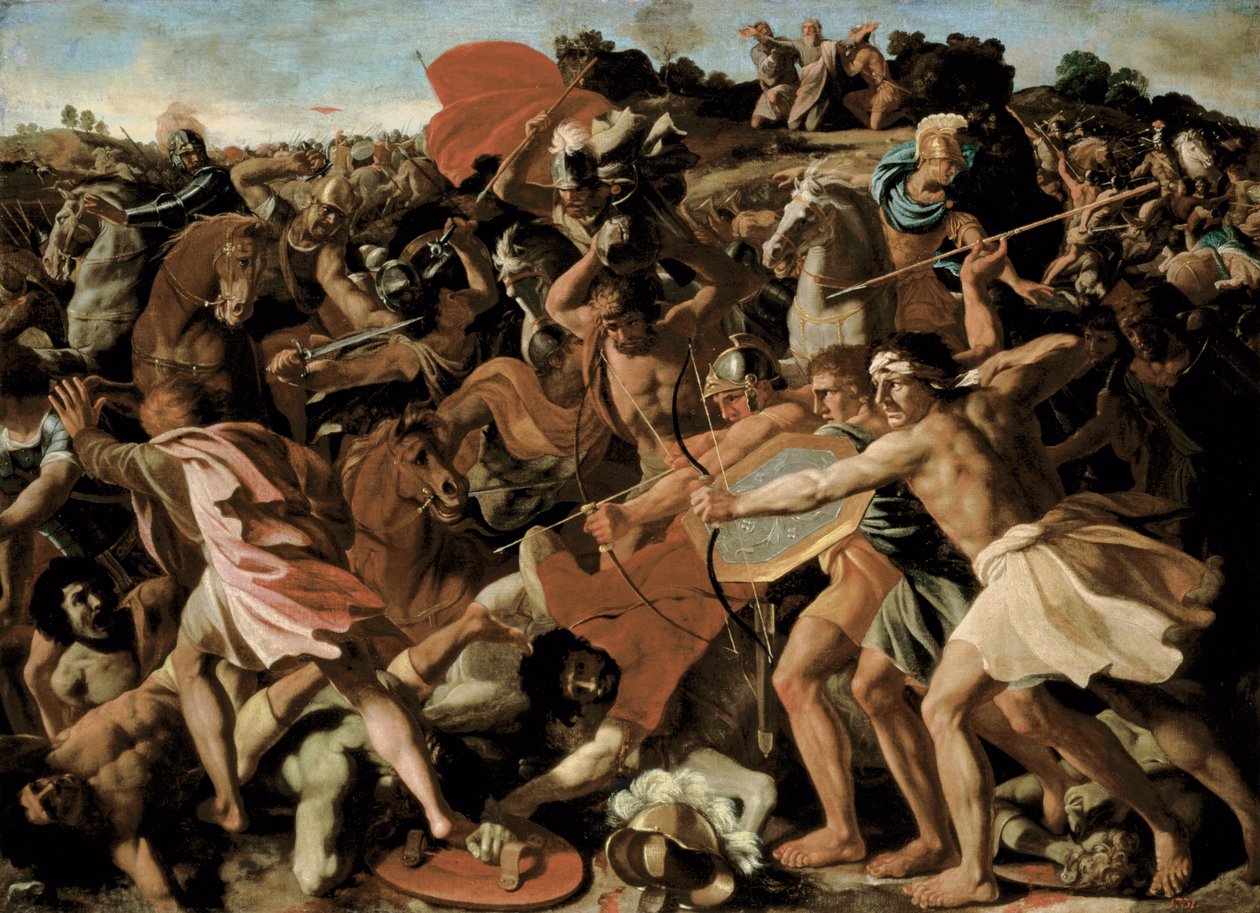 约书亚对亚玛力人的胜利，1625-6 作者 尼古拉斯·普桑（Nicolas Poussin）