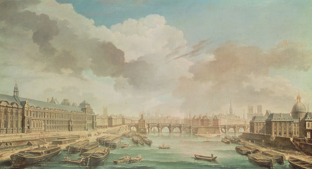 卢浮宫，新桥和四国学院，1755年 作者 尼古拉斯·拉格内（Nicolas Raguenet）