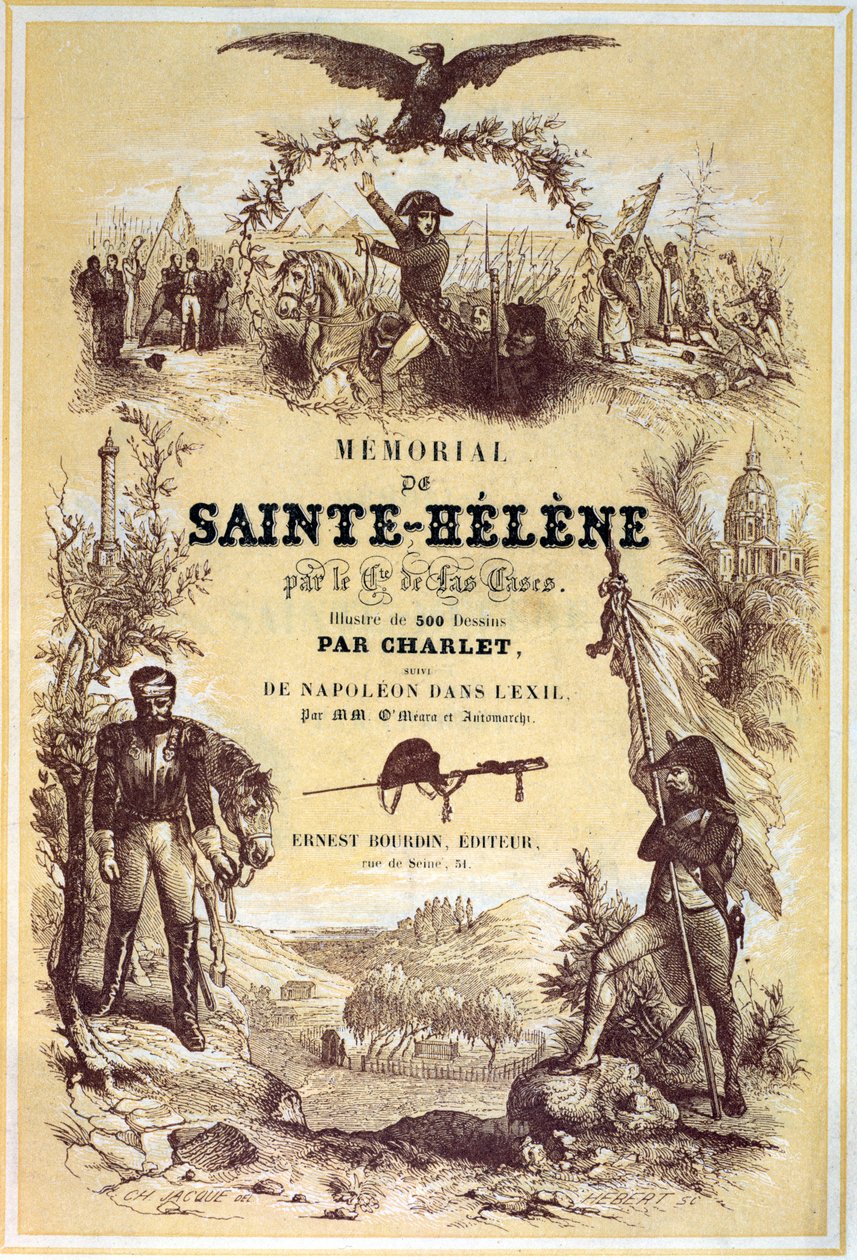 &39;纪念de Sainte-Helene&39;封面由Emmanuel de Las Cases（1766-1842）于1842年出版 作者 亚历山大·加布里埃尔（后）Decamps