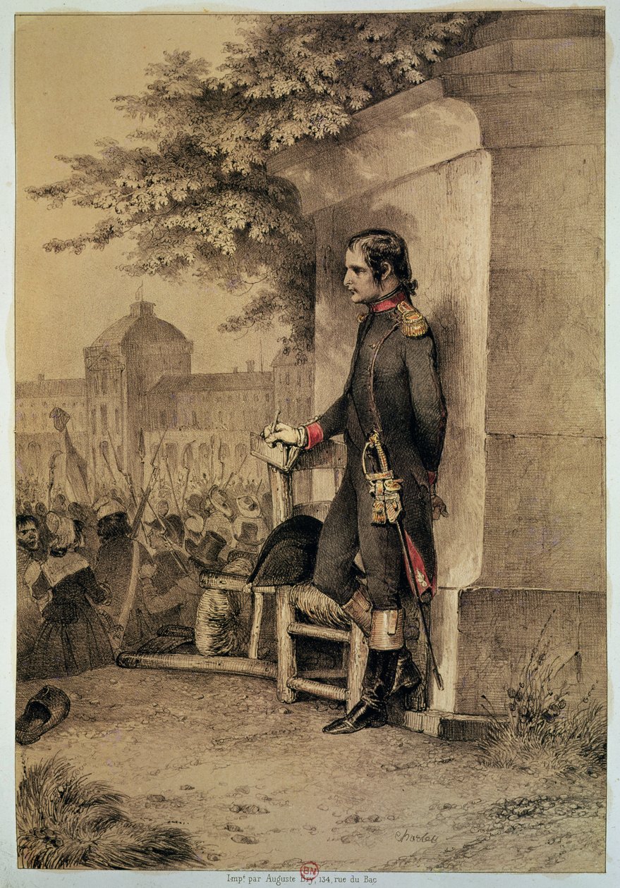 拿破仑一世（1769-1821）在杜伊勒里斯围城，1792年8月10日 作者 亚历山大·加布里埃尔（后）Decamps