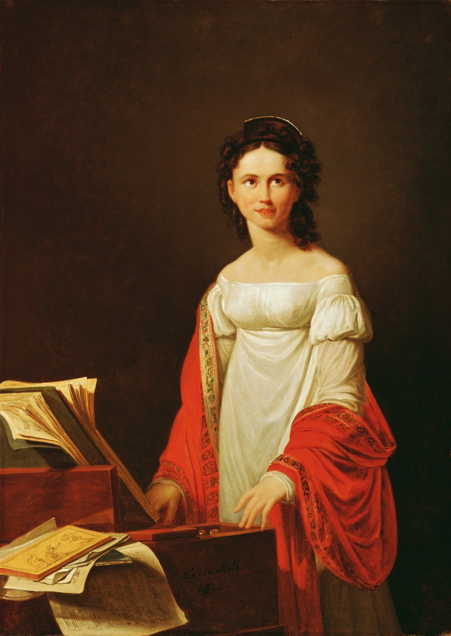歌手Anna Borunova的肖像，1821年 作者 尼古拉斯·德·考特里