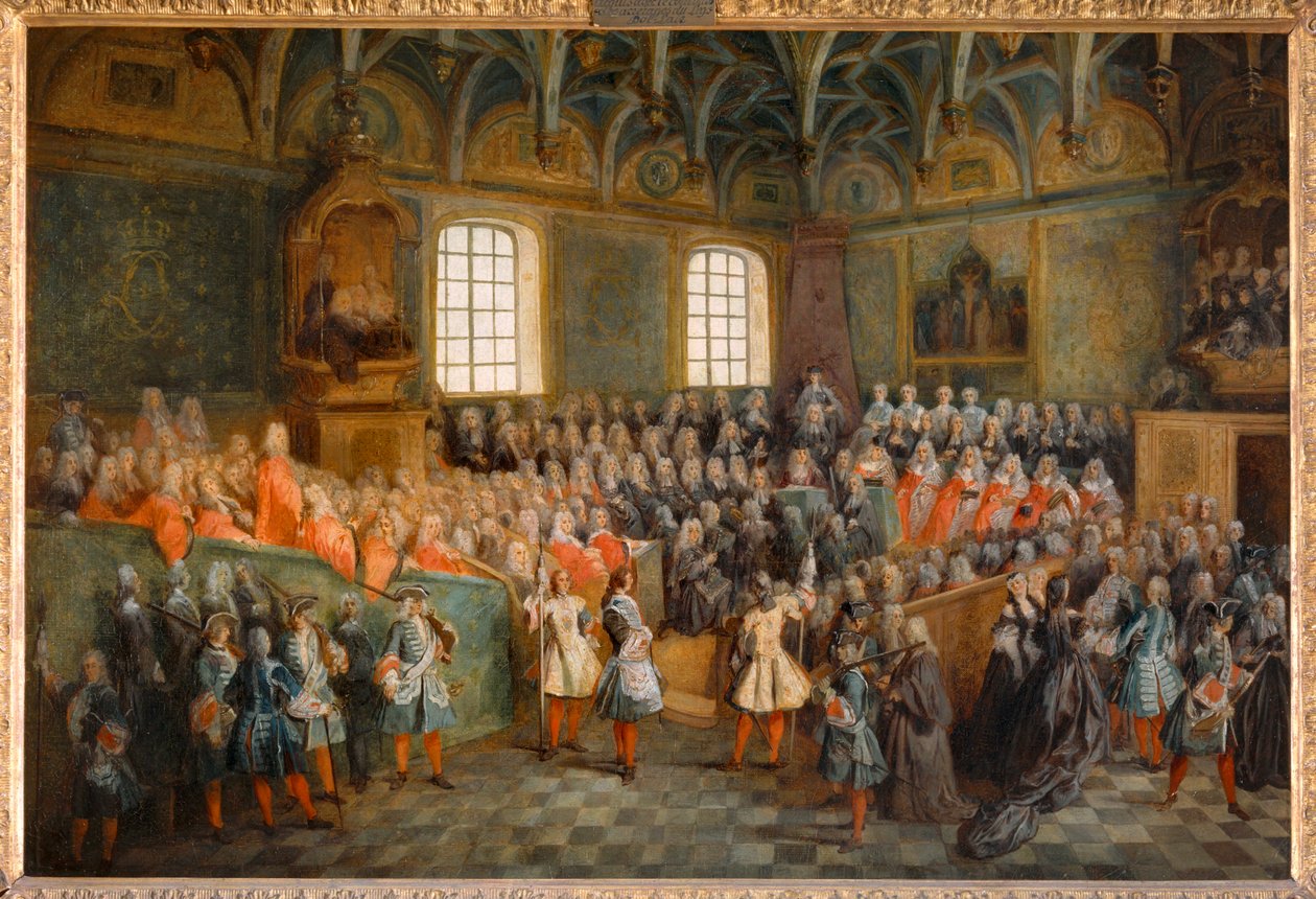 1723 年 2 月 22 日在议会举行的法院会议... 作者 Nicolas（致）Lancret