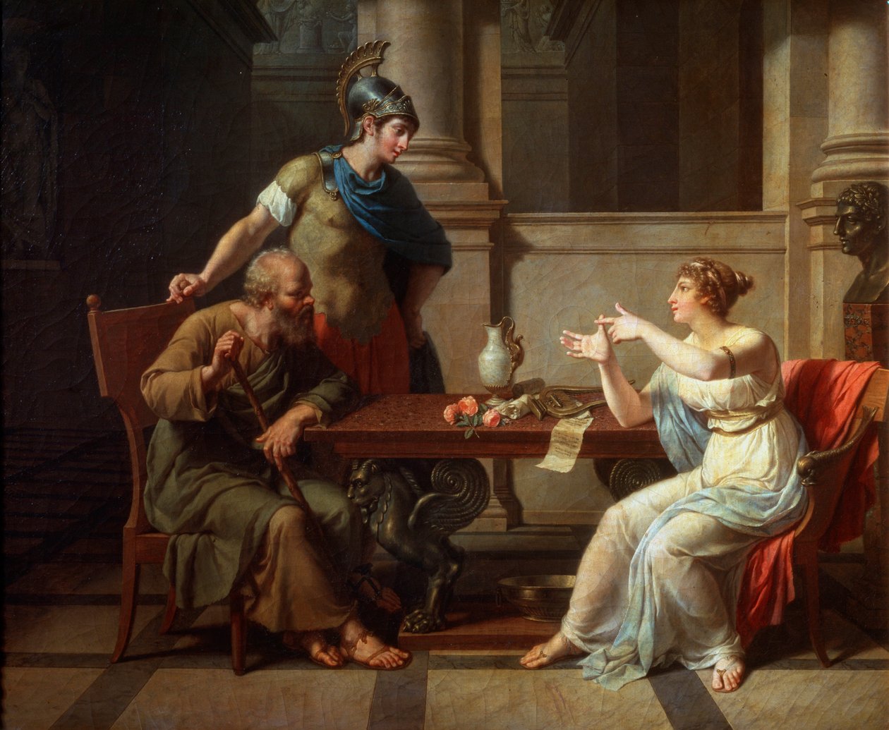 1801年在Aspasia的Socrates和Alcibiades。 作者 尼古拉斯·安德烈·蒙西奥