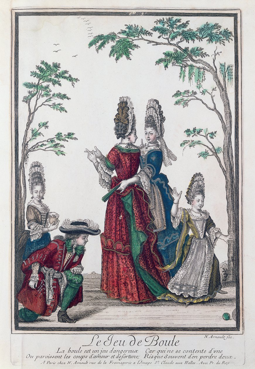 碗的游戏（Le Jeu de Boule），17世纪晚期 作者 尼古拉斯·阿诺尔特（Nicolas Arnoult）