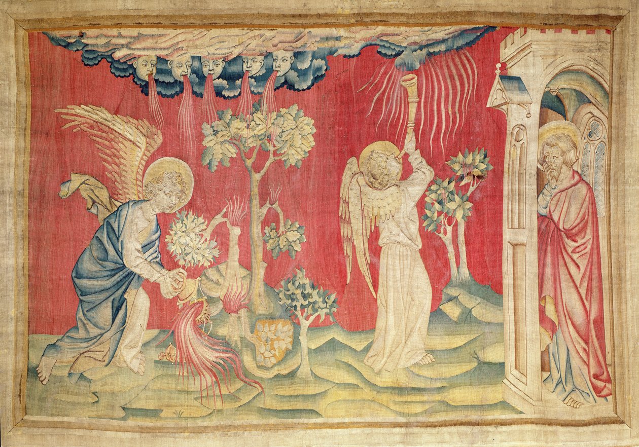 天使倒空香炉，没有。 19“愤怒的启示录”，1373-87（挂毯） 作者 尼古拉斯·巴塔耶（Nicolas Bataille）