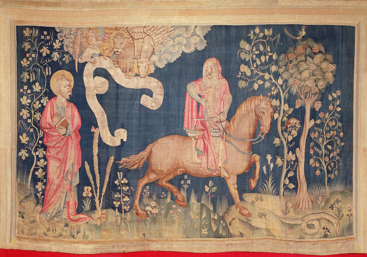 黑暗中的饥荒，来自昂热的启示录，1373-87（挂毯） 作者 尼古拉斯·巴塔耶（Nicolas Bataille）