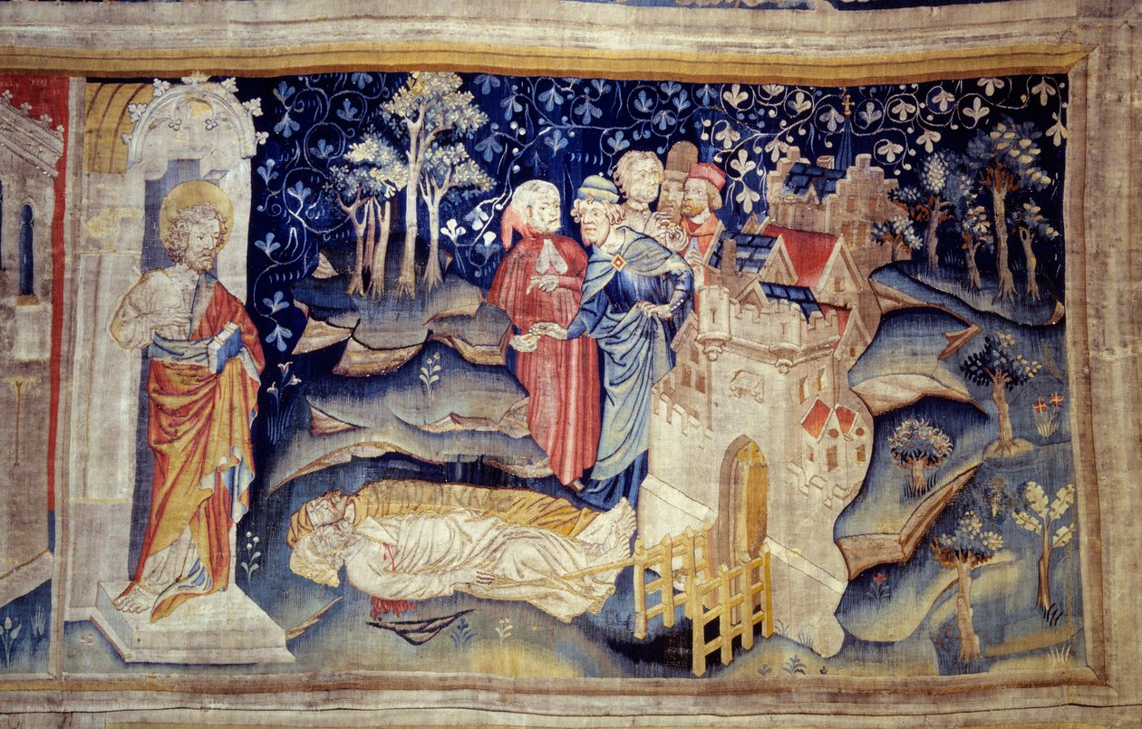 启示录 (1373 -1383), n. 30：死在地上 尼古拉斯·巴塔耶 (Nicolas Bataille) 的挂毯 (1330-1405) 作者 尼古拉斯·巴塔耶（Nicolas Bataille）