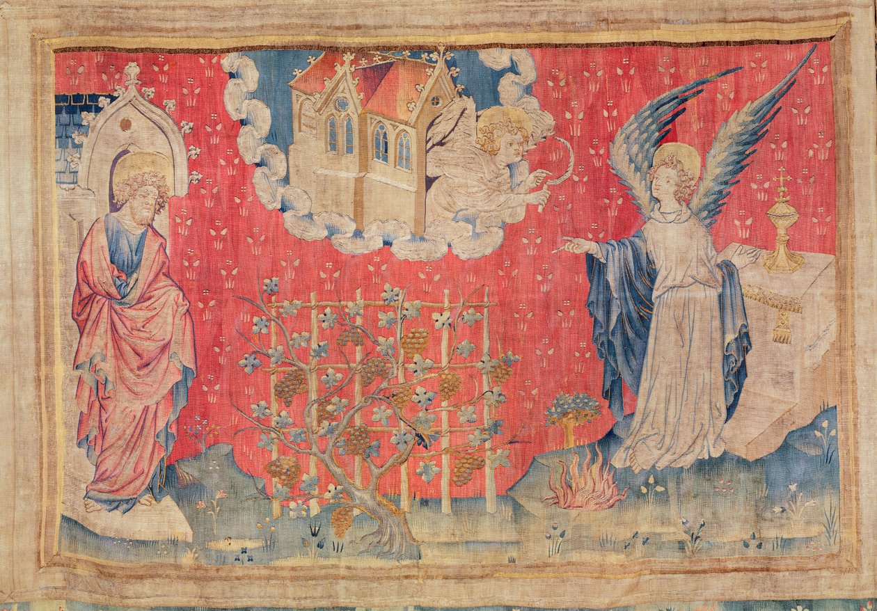 诅咒的收获，来自昂热的启示录，1373-87（挂毯） 作者 尼古拉斯·巴塔耶（Nicolas Bataille）