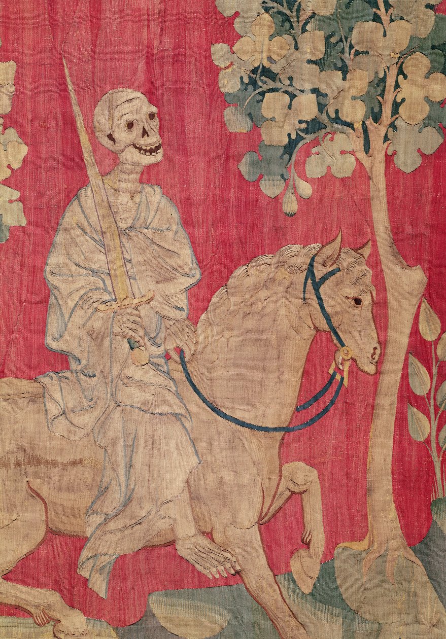 鲜明的马与死，来自昂热的启示录，1373-87（挂毯） 作者 尼古拉斯·巴塔耶（Nicolas Bataille）
