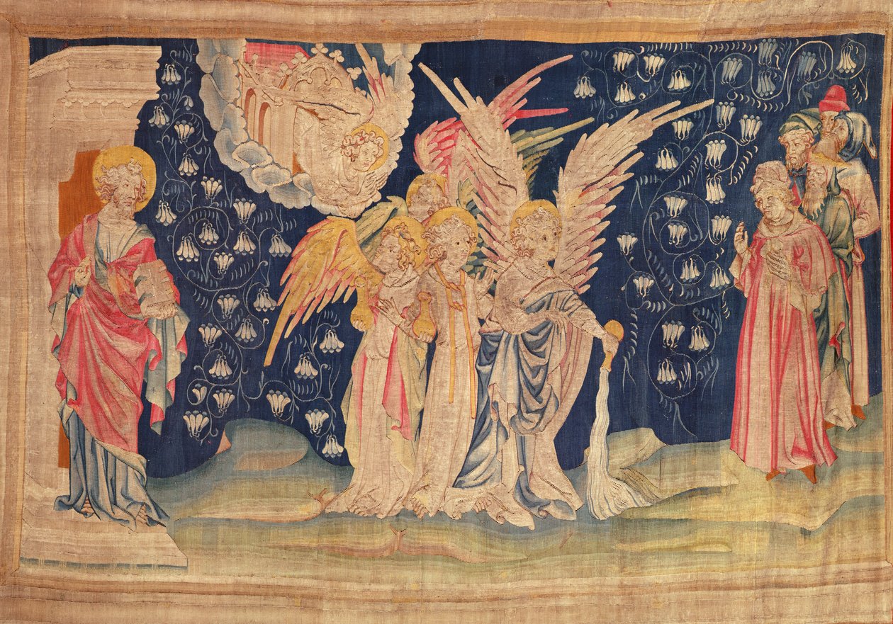 第一个烧瓶倾倒在地球上，来自Angece的启示录，1373-1387（挂毯） 作者 尼古拉斯·巴塔耶（Nicolas Bataille）