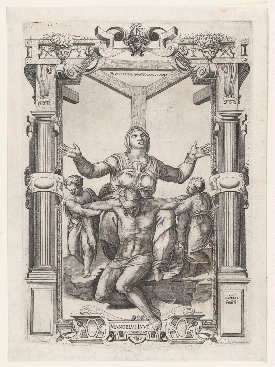 十字架前的天使Pietà，1547年。 作者 尼古拉斯·贝阿特丽泽