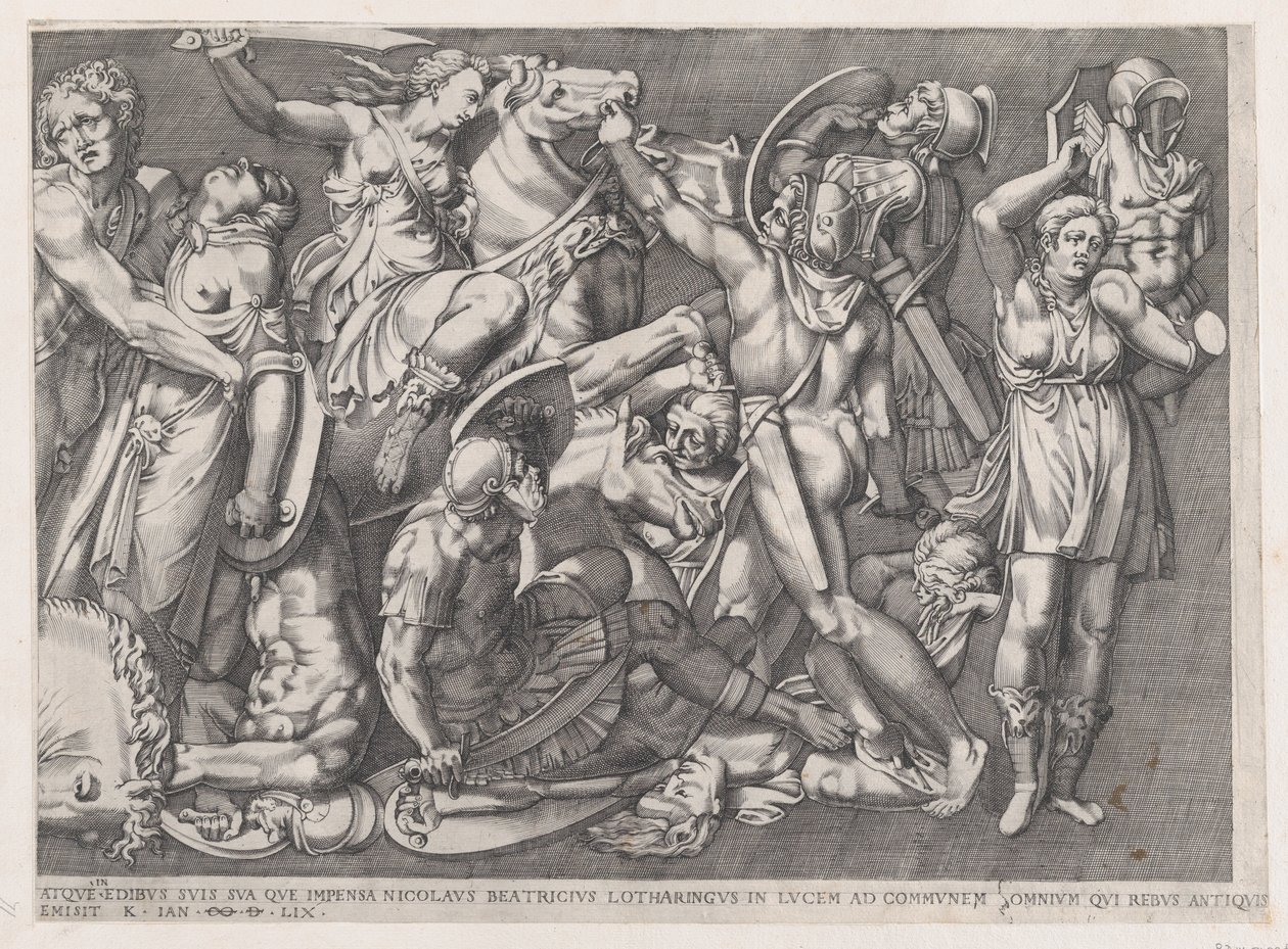 Speculum Romanae Magnificentiae：亚马逊之战，1559年，1559年。 作者 尼古拉斯·贝阿特丽泽