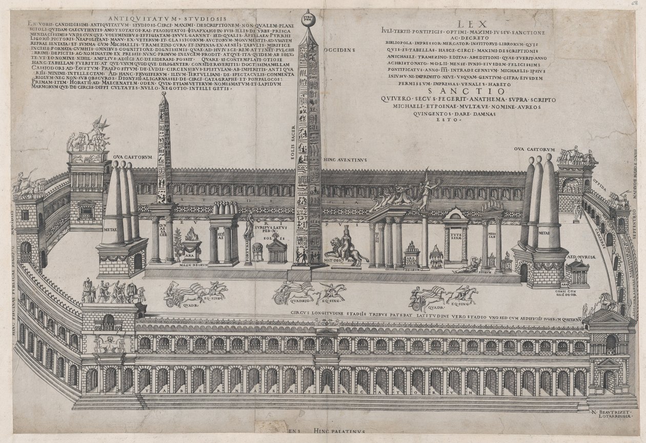 Speculum Romanae Magnificentiae：马克西姆广场，1553年，1553年。 作者 尼古拉斯·贝阿特丽泽