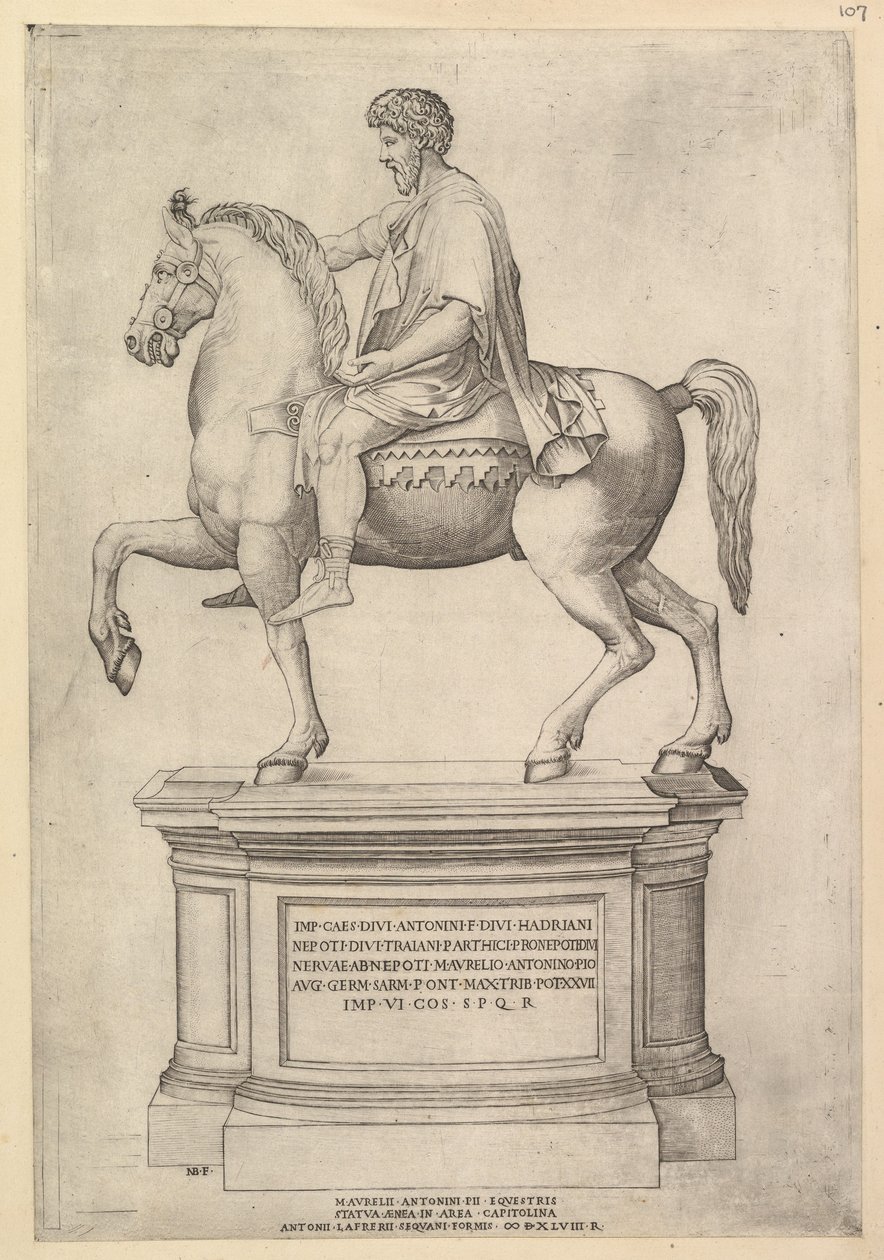 Speculum Romanae Magnificentiae：Marcus Aurelius, 16世纪。 作者 尼古拉斯·贝阿特丽泽