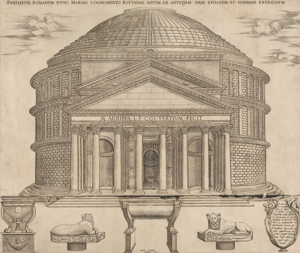 Speculum Romanae Magnificentiae：万神殿，1649年，1649年。 作者 尼古拉斯·贝阿特丽泽