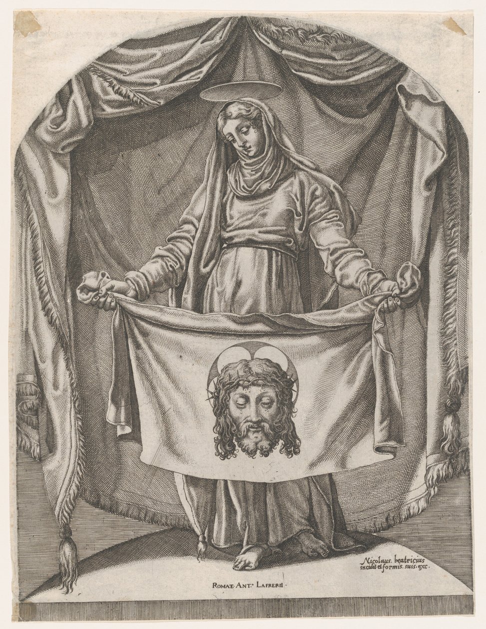 St. Veronica with the Sudarium, after Michelangelo, 1540-66., 1540-66. 作者 尼古拉斯·贝阿特丽泽