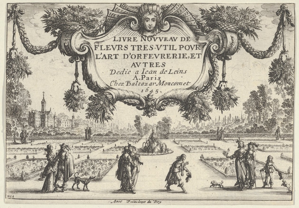 标题板，来自Livre Nouveau de Fleurs Tres-Util，1645。 作者 尼古拉斯·科钦（Nicolas Cochin）