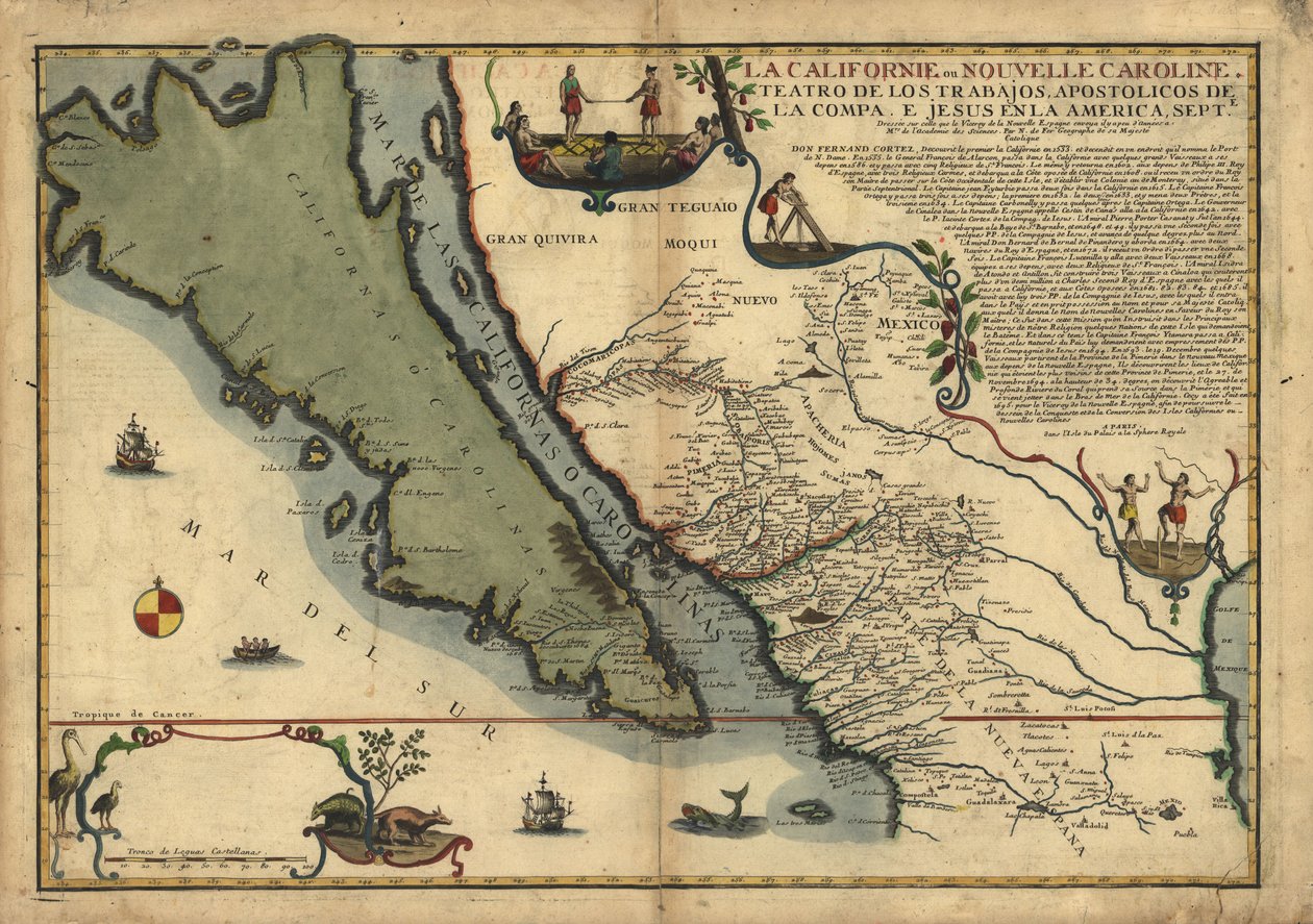 La Californie ou Nouvelle Caroline - 戏剧作品，美国耶稣会的使徒作品 Septe.LOC 96686640 作者 尼古拉斯·德·费