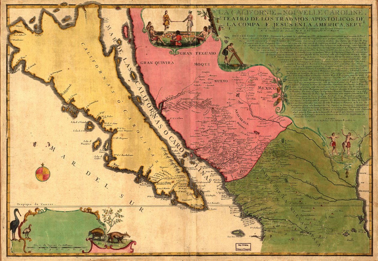 La Californie ou Nouvelle Caroline - 戏剧作品，美国耶稣会的使徒作品 Septe.LOC 98687119 作者 尼古拉斯·德·费