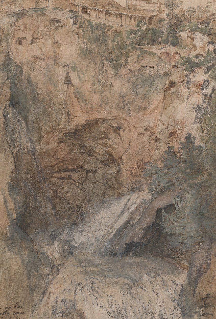 蒂沃利的瀑布景观，约1724-33。 作者 尼古拉斯·德洛贝尔（Nicolas Delobel）