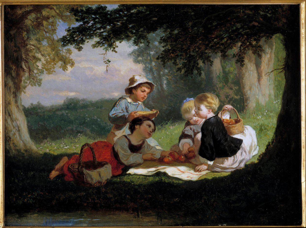 Le gouter champetre Nicolas Gabe (1814-1865) 绘画，19 世纪私人收藏 作者 尼古拉斯·爱德华·加贝