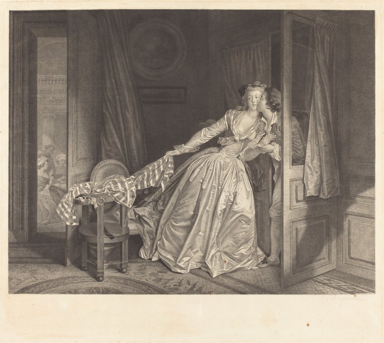 Le Baiser à la Derobée 《偷来的吻》。 作者 尼古拉斯·弗朗索瓦·雷诺（Nicolas Francois Regnault）