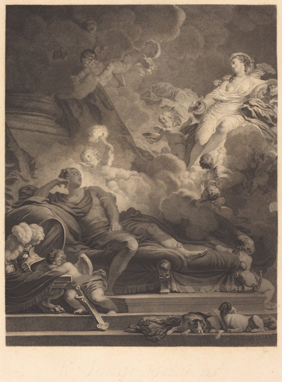 爱之梦 作者 让·奥诺雷·弗拉戈纳尔 (Jean Honoré Fragonard) 之后的尼古拉斯·弗朗索瓦·雷格诺