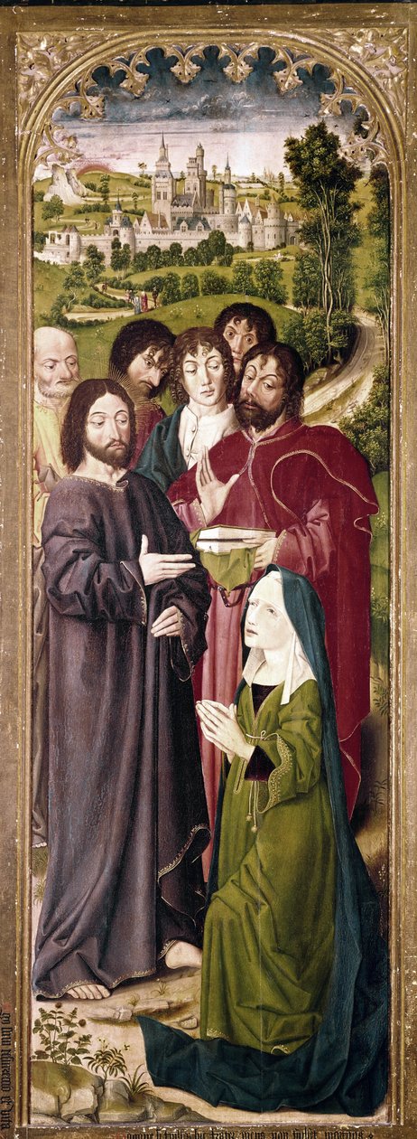 The resurrection of Lazarus: Martha before Christ (detail of the left panel) (tempera on panel 作者 尼古拉斯·弗罗门特（Nicolas Froment）