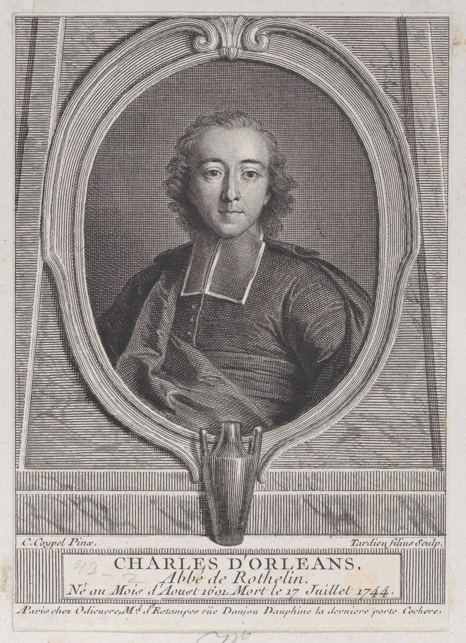 罗特林修道院院长查尔斯-德-奥尔良的肖像，1744-49年。 作者 尼古拉斯·亨利·塔迪厄