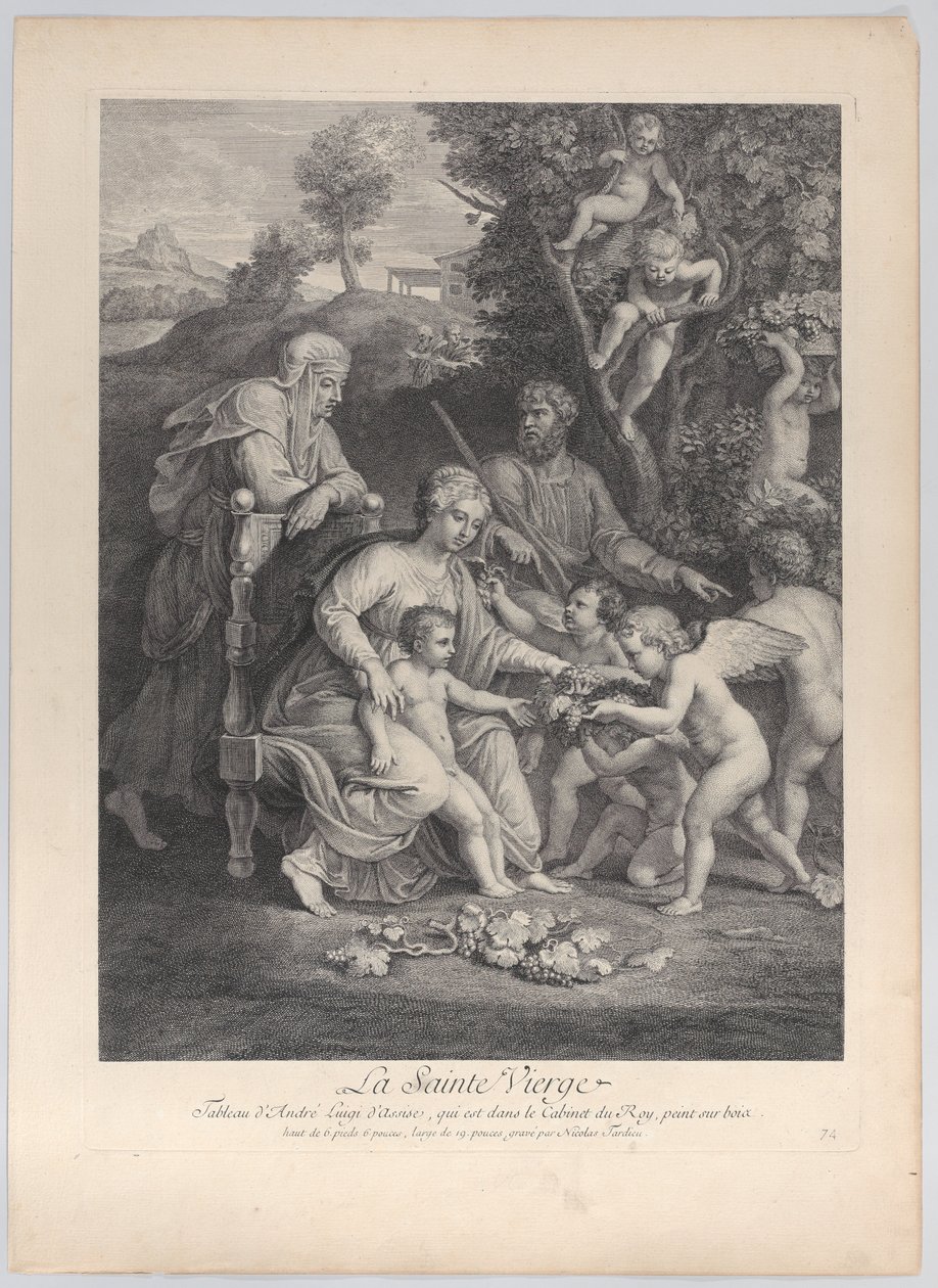 The Holy Family with Saint Elizabeth and angels, ca. 1729., ca. 1729. 作者 尼古拉斯·亨利·塔迪厄