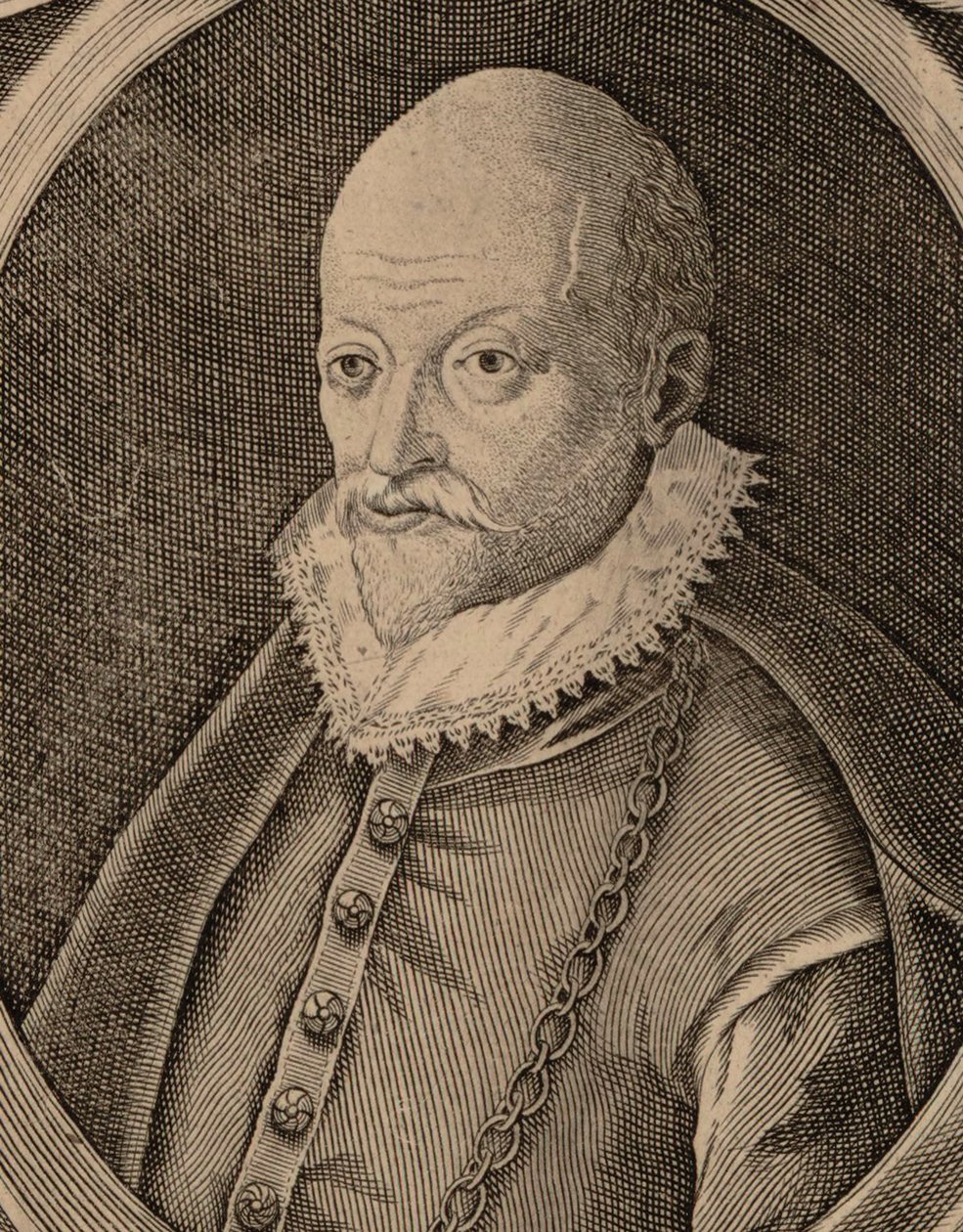 作曲家Roland de Lassus 1532-1594年的肖像。 作者 尼古拉三世·德·拉梅辛