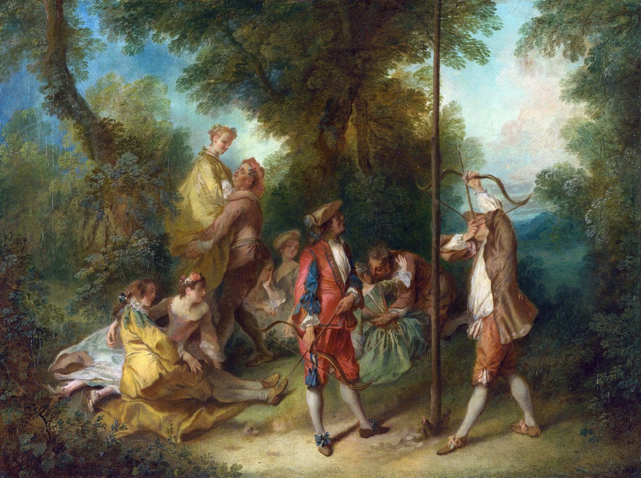 Lancret, Nicolas (1690-1743) 人类的四个时代：成熟 布面油画 洛可可约 1735 年法国国家美术馆，伦敦 34,3x45,2 绘画 作者 尼古拉斯·兰克里特（Nicolas Lancret）