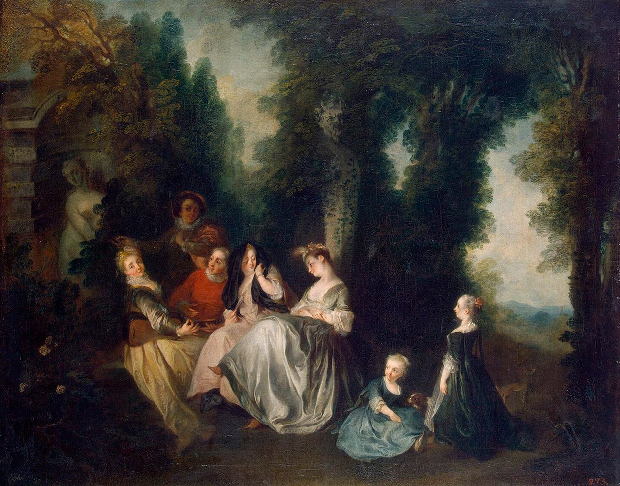 花园里的聚会"，1690-1743。 作者 尼古拉斯·兰克里特（Nicolas Lancret）