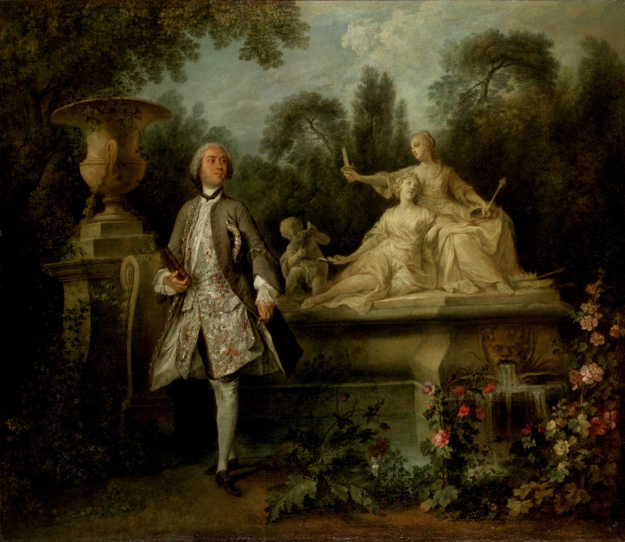 演员格兰德瓦尔肖像，约 1742 年（布面油画） 作者 尼古拉斯·兰克里特（Nicolas Lancret）
