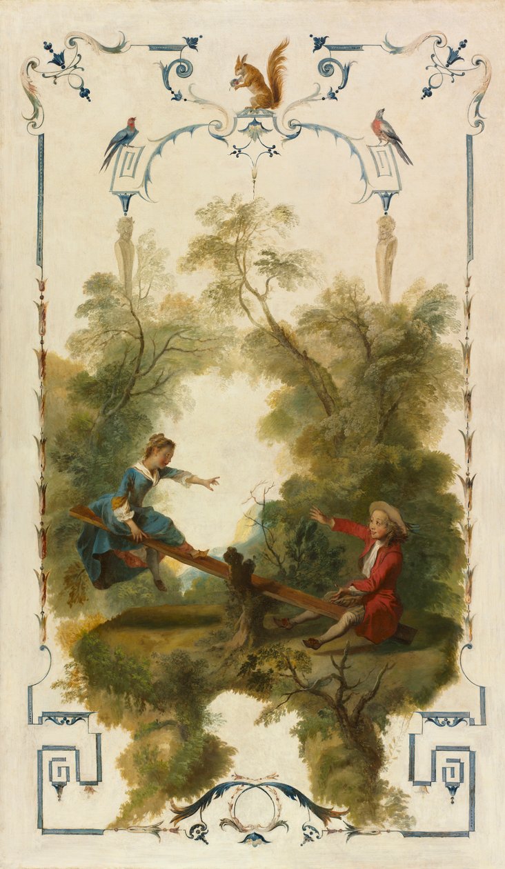 跷跷板c。 1723-1727。 作者 尼古拉斯·兰克里特（Nicolas Lancret）