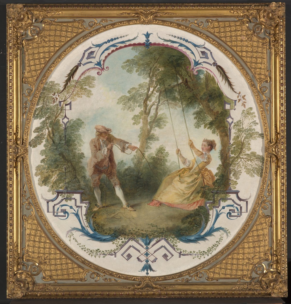 秋千》，约 1724 年（布面油画） 作者 尼古拉斯·兰克里特（Nicolas Lancret）